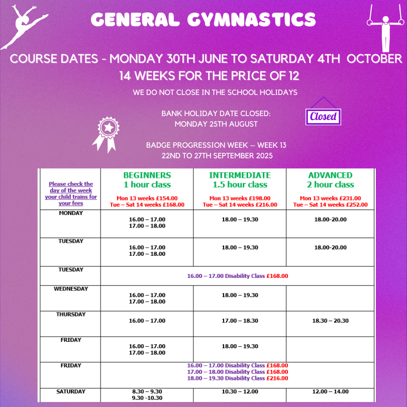 General Gymnastics Course 300625 041025 website